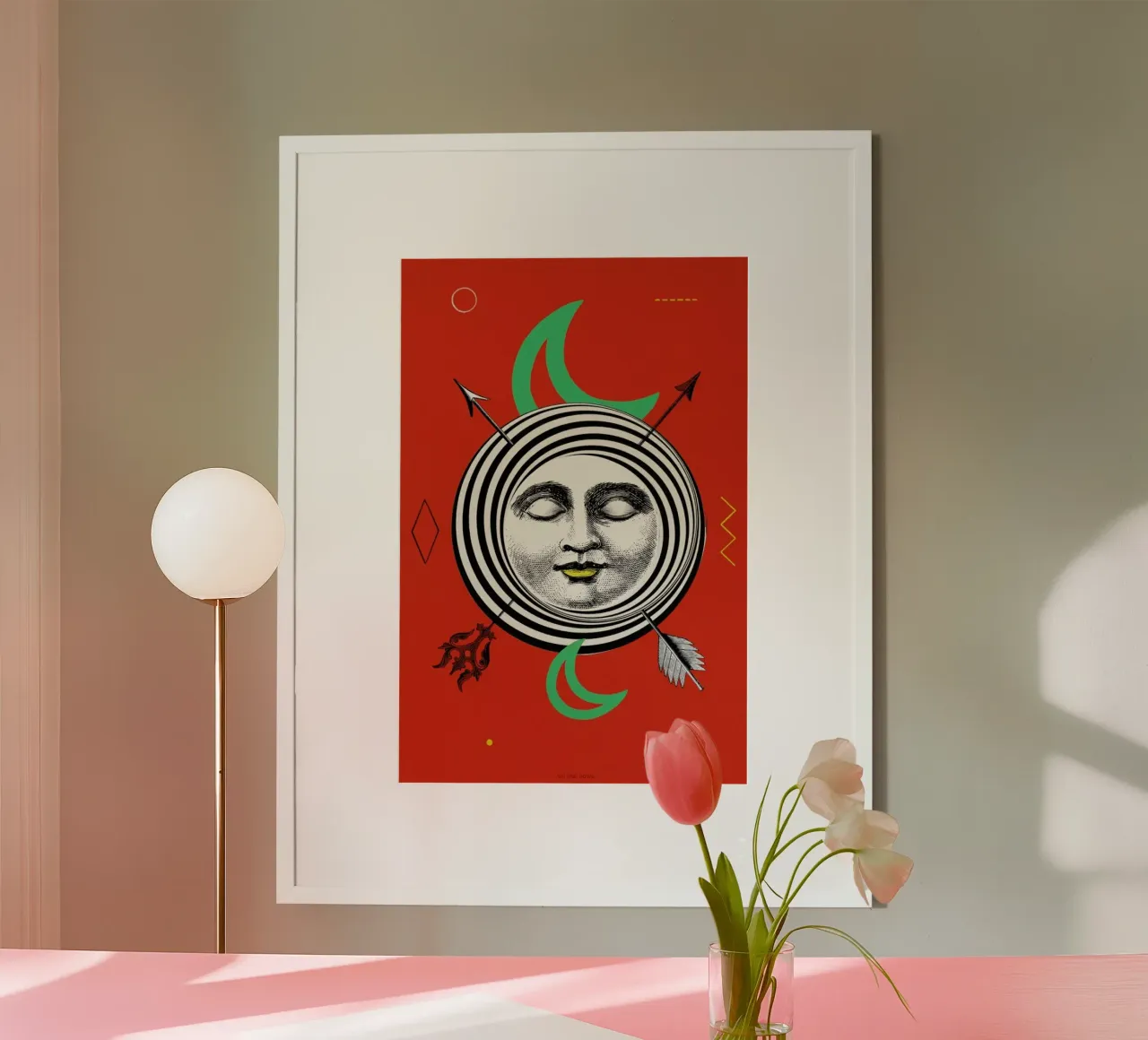 The Moon Tarot Card poster con telaio in legno da Kolorama
