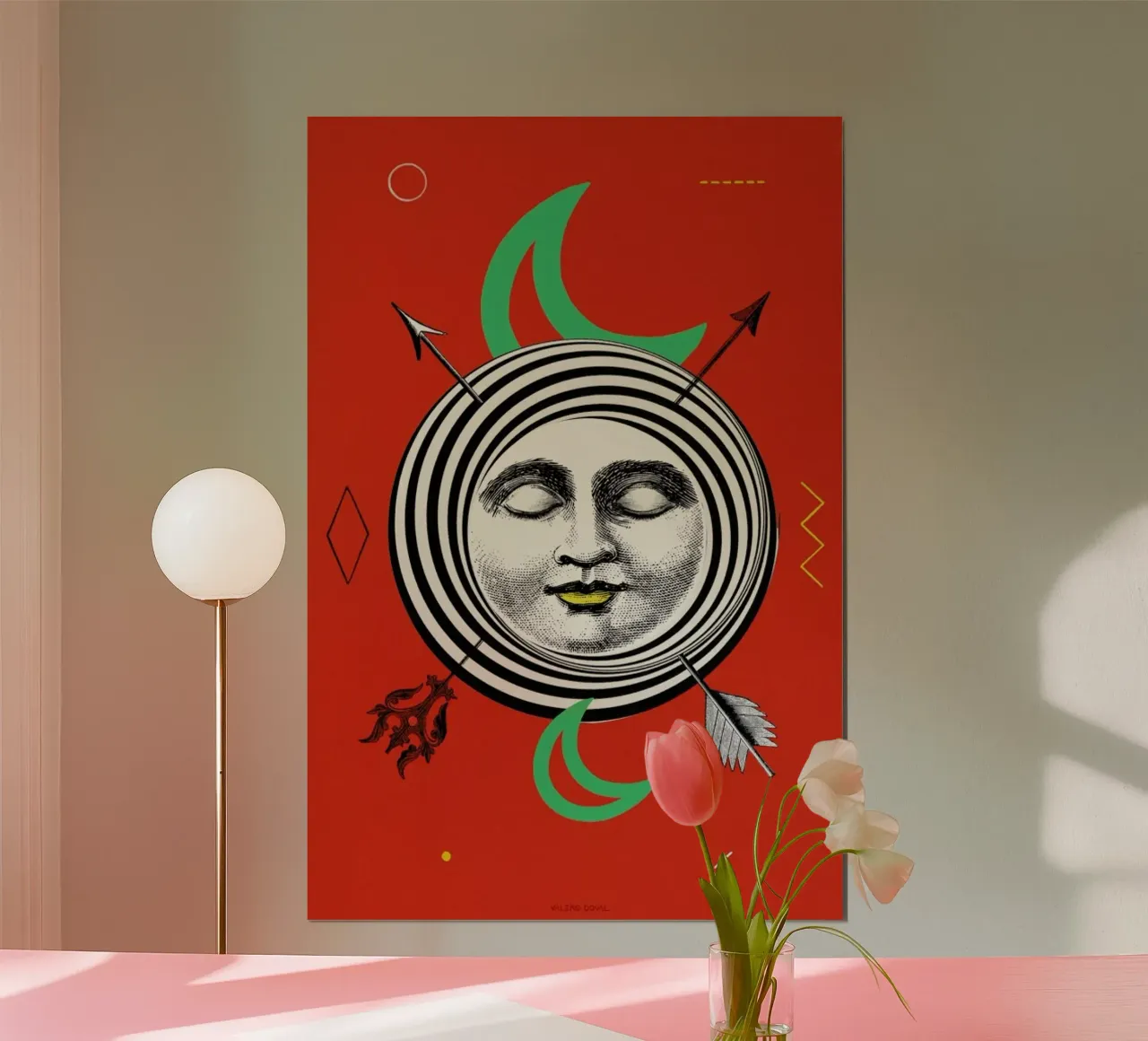 The Moon Tarot Card poster con telaio in legno da Kolorama