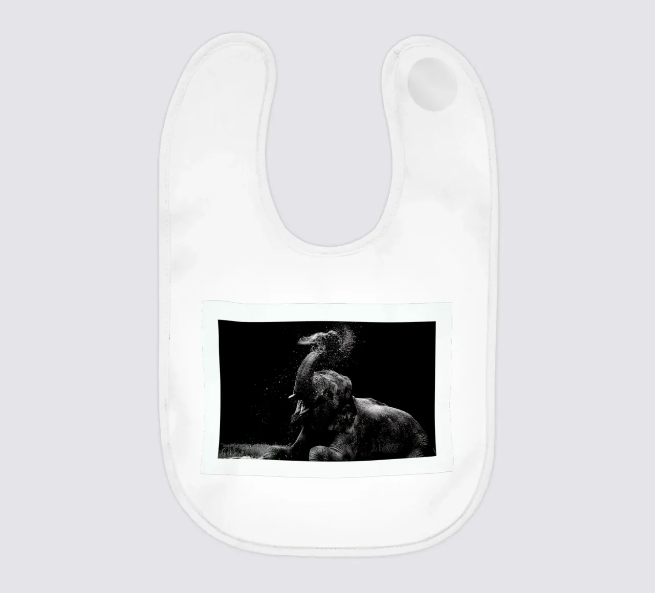 Frolicking Elephant baby bib by Natural Kingdom