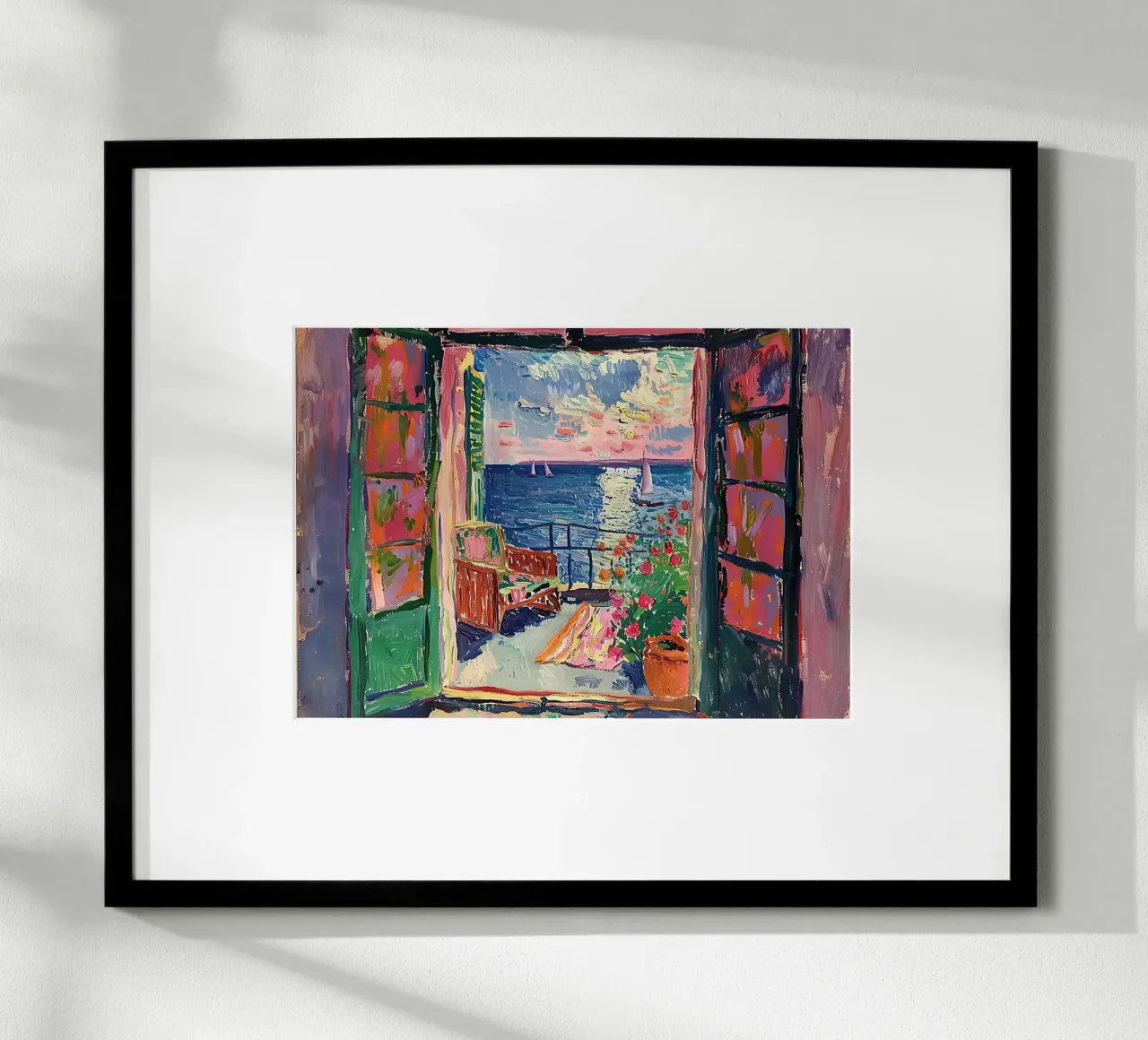 Matisse ispira "La promessa della luce poster con telaio in alluminio da Nikis Art Studio
