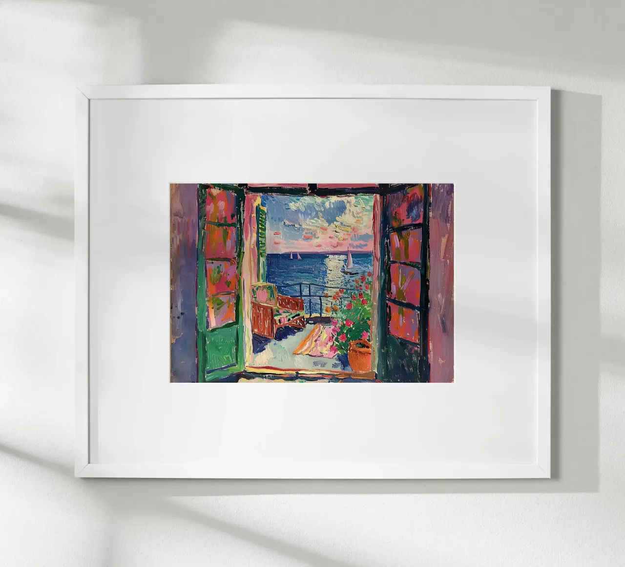 Matisse ispira "La promessa della luce poster con telaio in alluminio da Nikis Art Studio