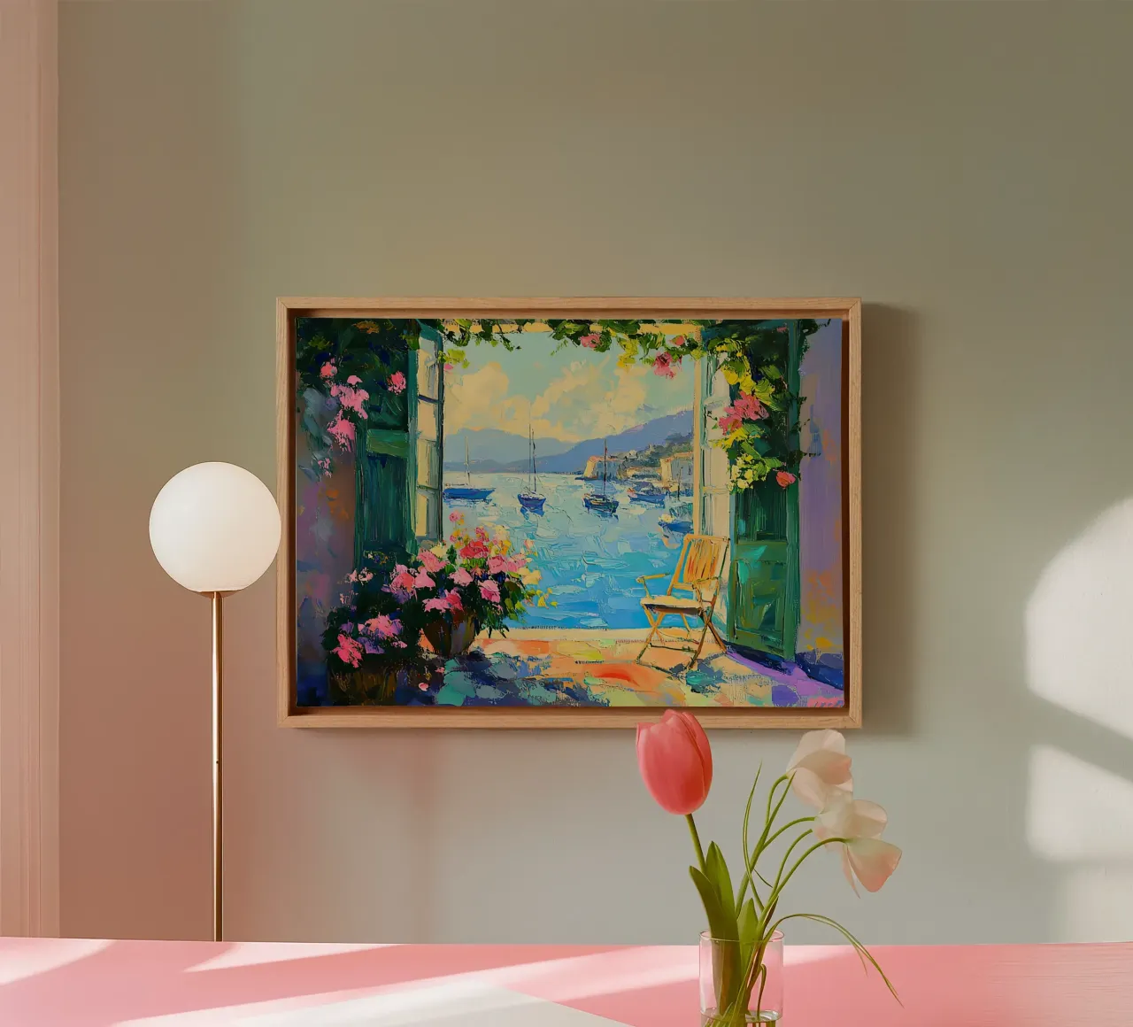 Matisse ispira "Esplosione di colori al mattino tela con Cornice a cassetta da ArtByNiki