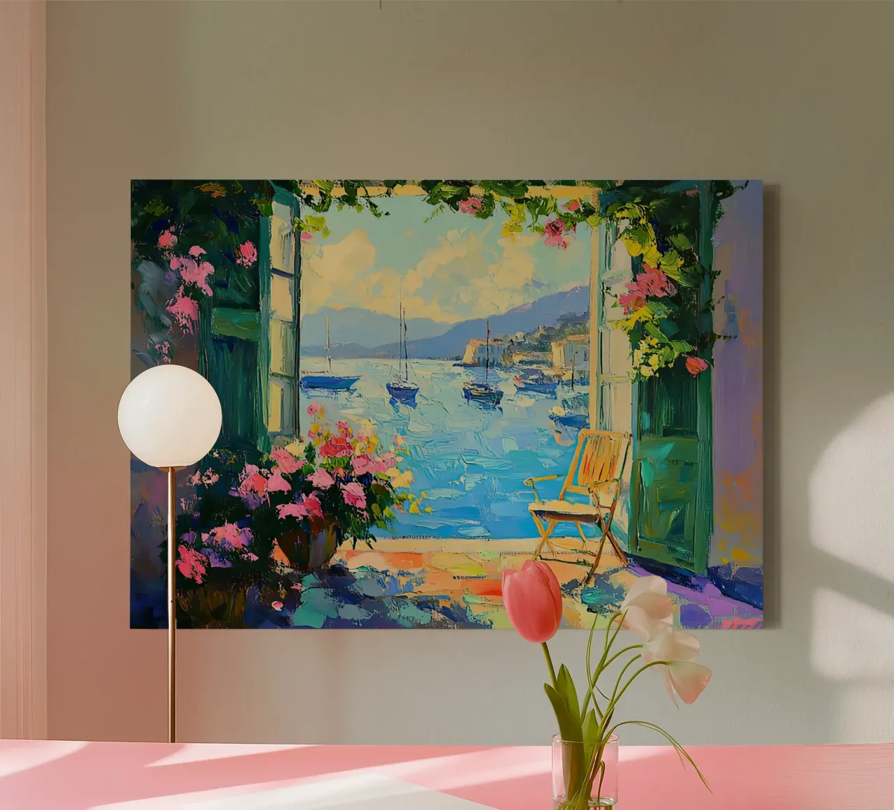 Matisse ispira "Esplosione di colori al mattino tela con Cornice a cassetta da ArtByNiki