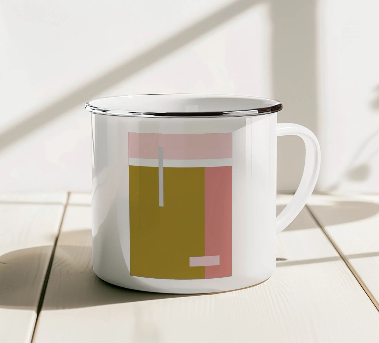 Color Blocking tazza in smalto da Linda Gobeta