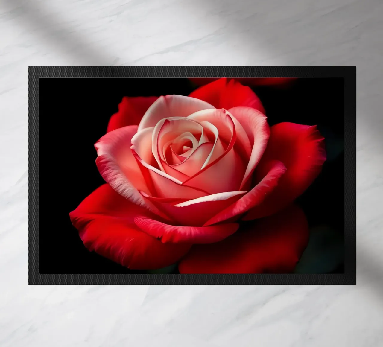 Rose_red_white_02 doormat by Farb- und Blütenzauber by LK