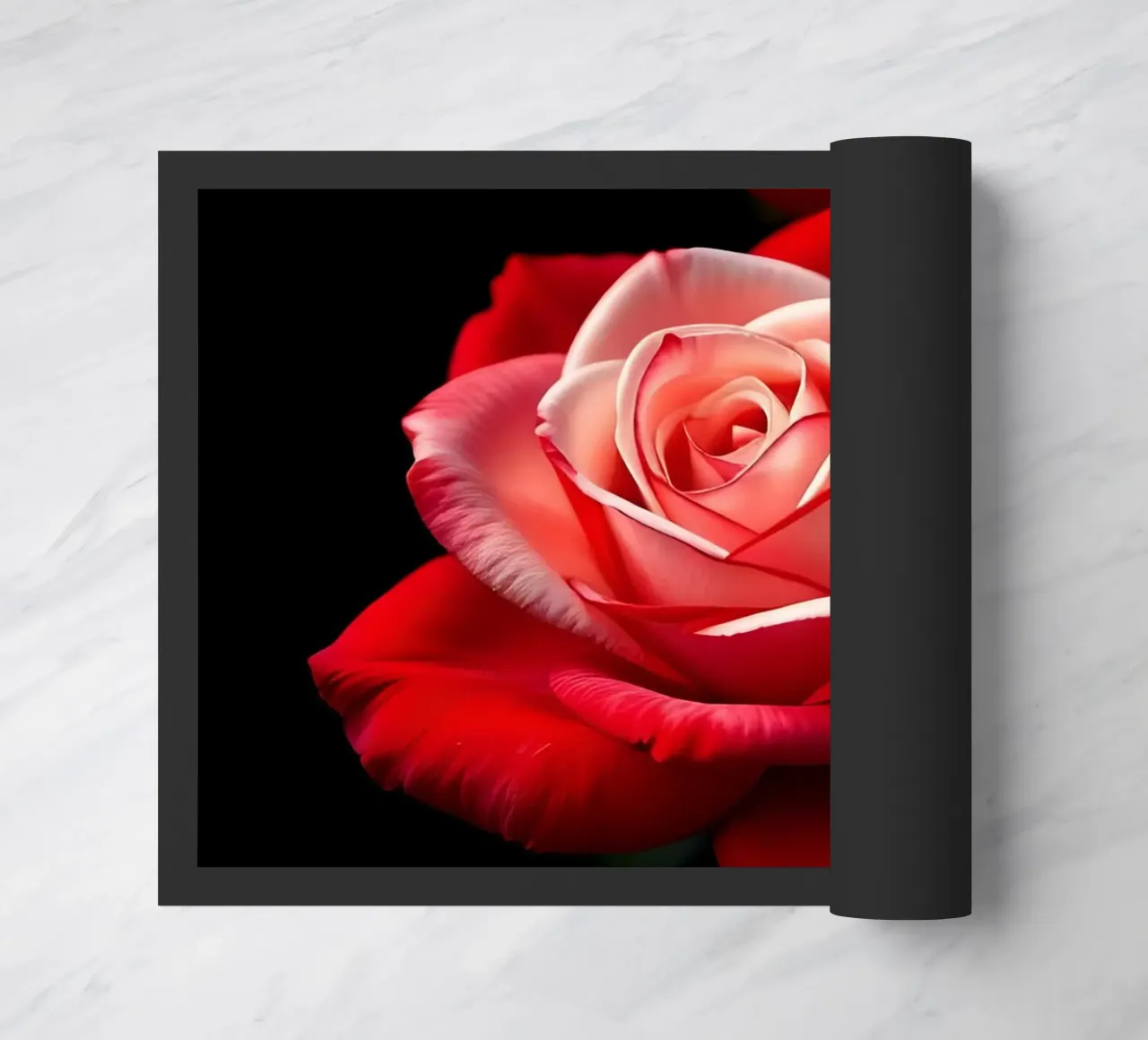 Rose_red_white_02 doormat by Farb- und Blütenzauber by LK