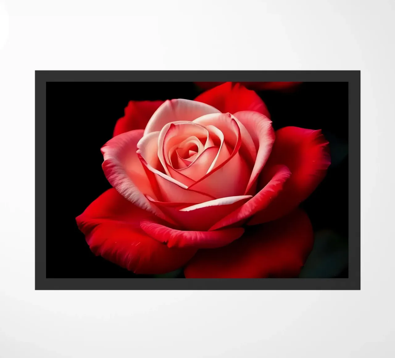 Rose_red_white_02 doormat by Farb- und Blütenzauber by LK