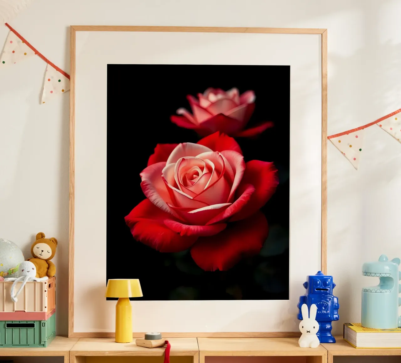 Rosa_rossa_bianca_02 poster con telaio in plastica da Farb- und Blütenzauber by LK