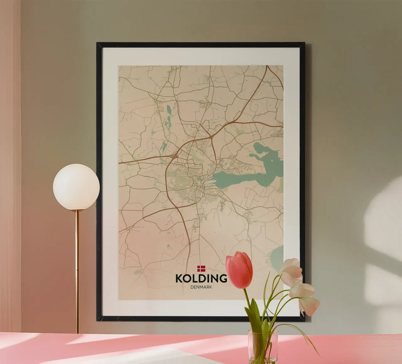 Kolding DK poster con telaio in plastica da Jacob W MICKELSON