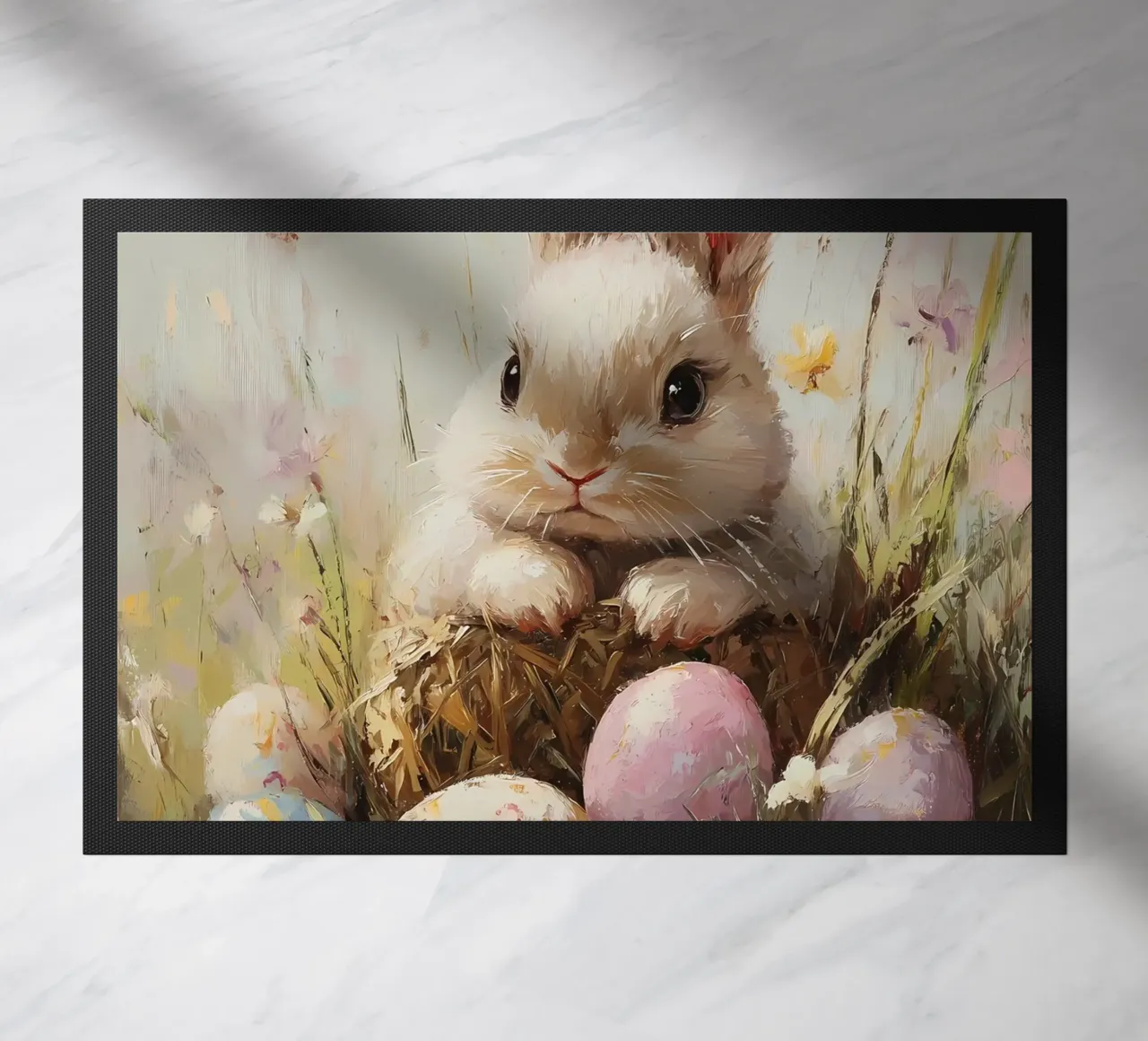 Easter Bunny doormat by IamHomeStudio