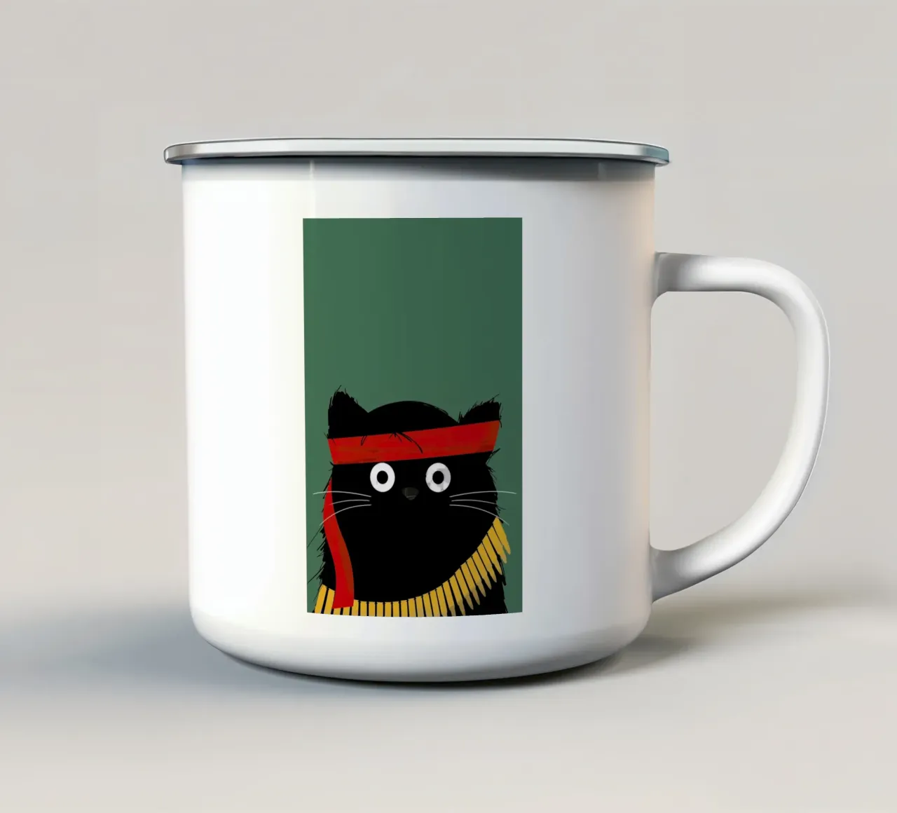 Cat - Rambo tazza in smalto da Doozal