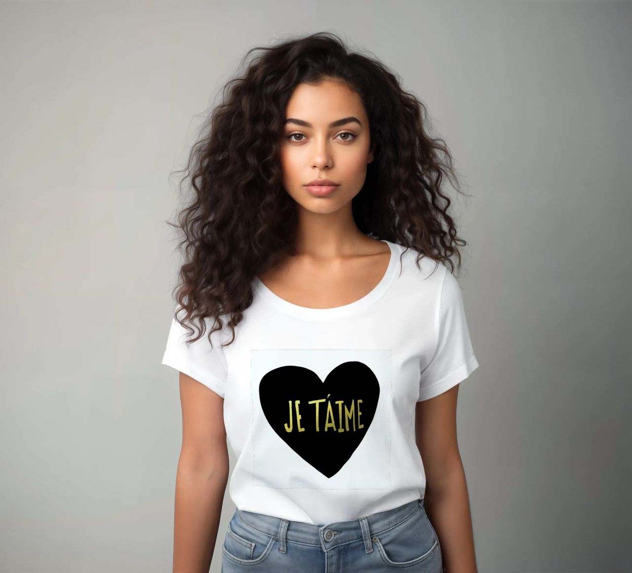Je t'aime dames t-shirt getailleerd van Leah Flores