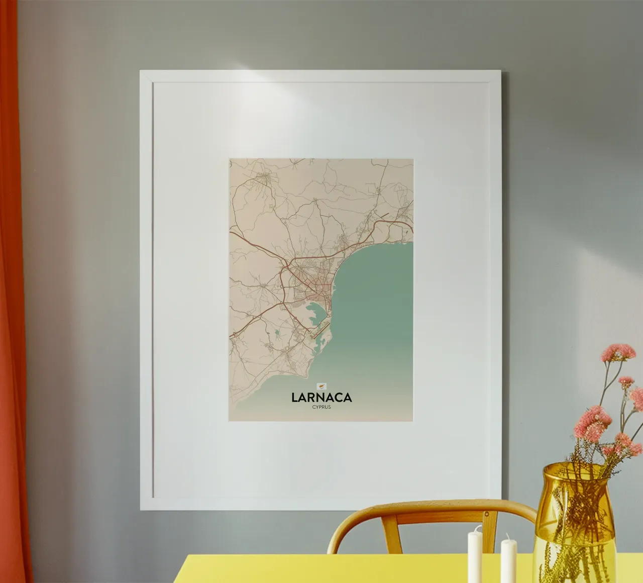 Larnaca CY poster con telaio in legno da Jacob W MICKELSON
