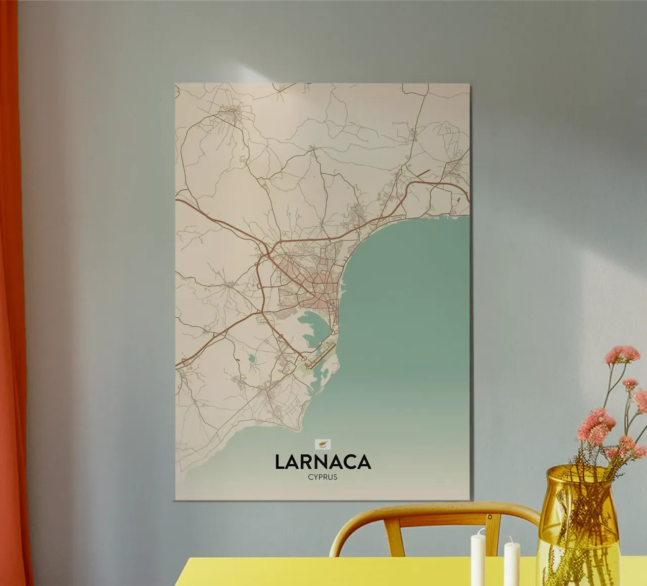 Larnaca CY poster con telaio in legno da Jacob W MICKELSON