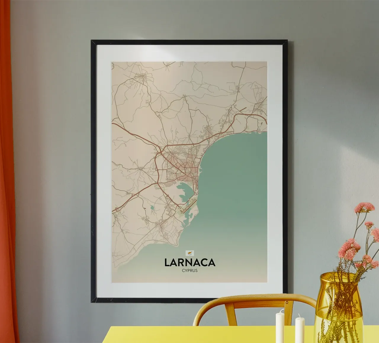 Larnaca CY poster con telaio in legno da Jacob W MICKELSON