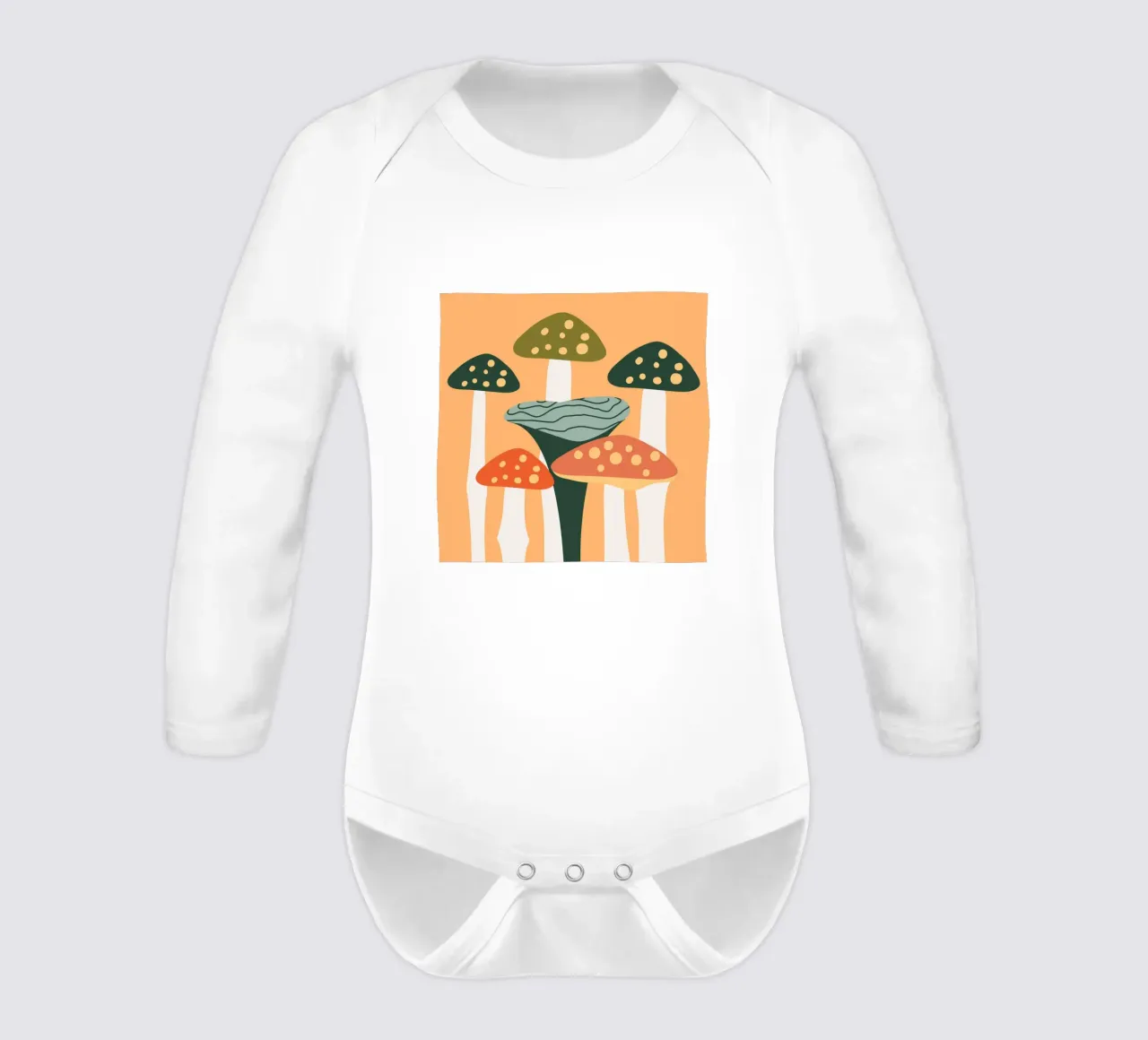 Mushrooms long-sleeve baby romper by Dharma