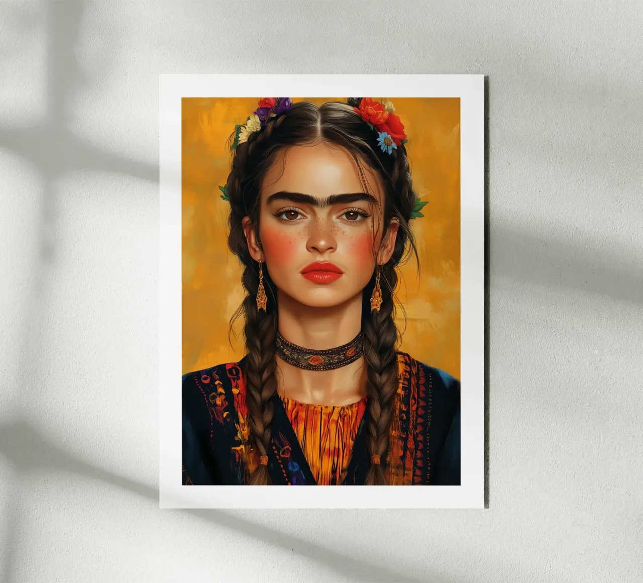 Frida, fuoco e luce alluminio dibond da Glitch & Glam