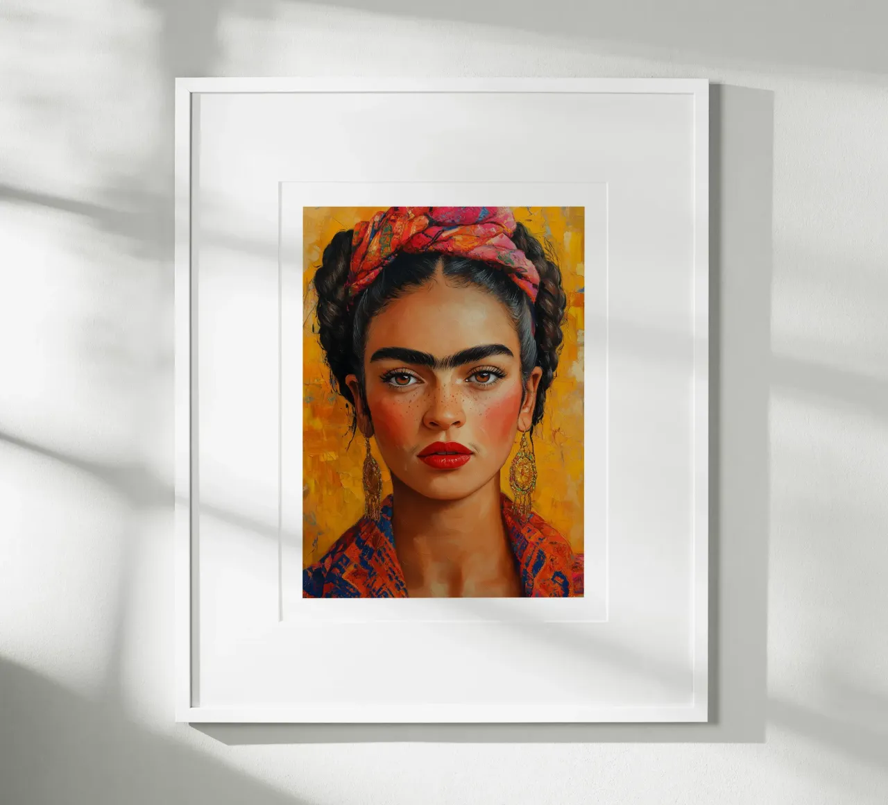 Frida con i colori del fuoco carta hahnemühle da Glitch & Glam