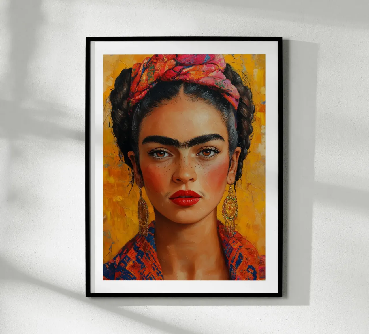 Frida con i colori del fuoco carta hahnemühle da Glitch & Glam