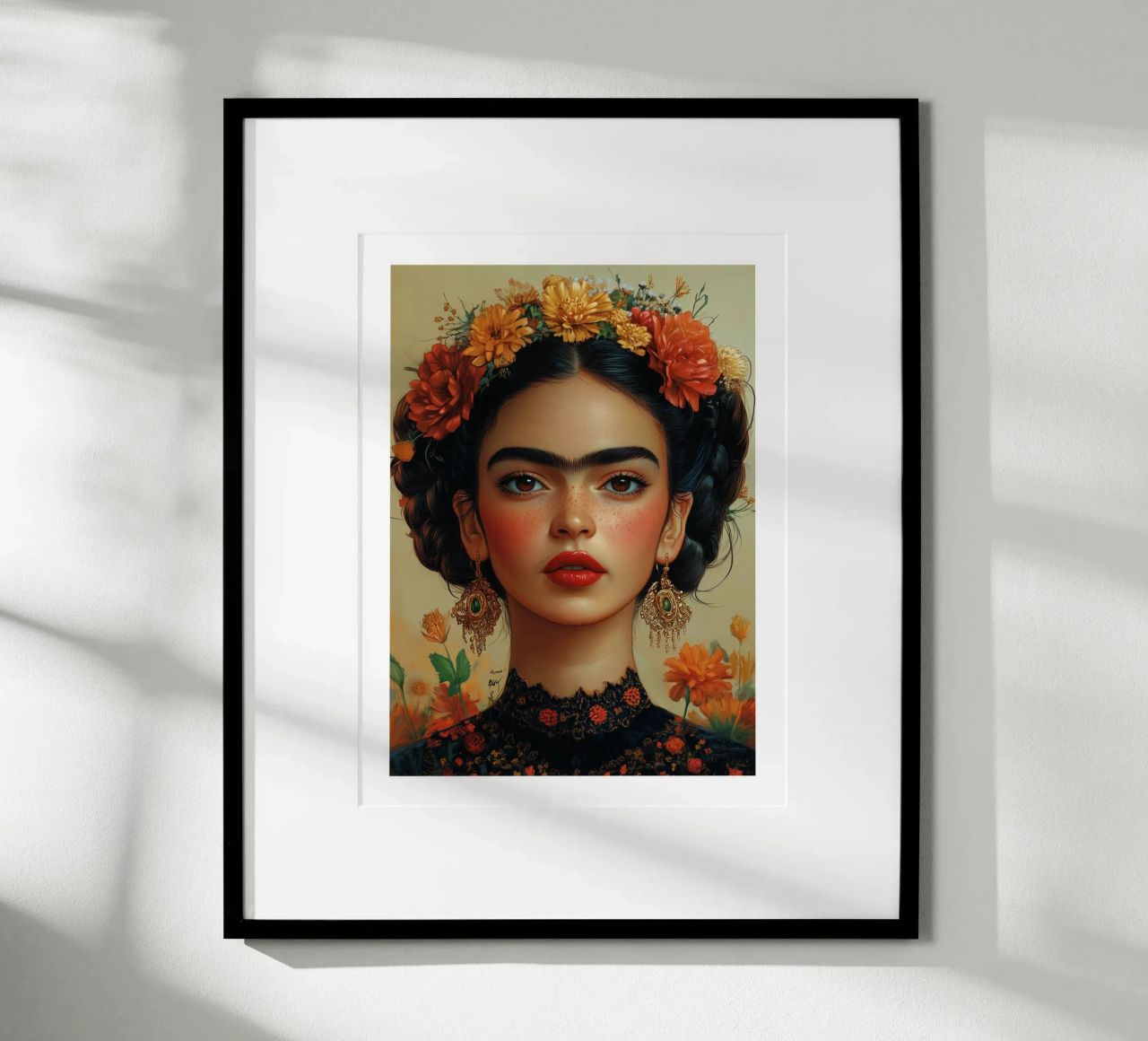 Frida, Königin der Blumen Poster von Glitch & Glam