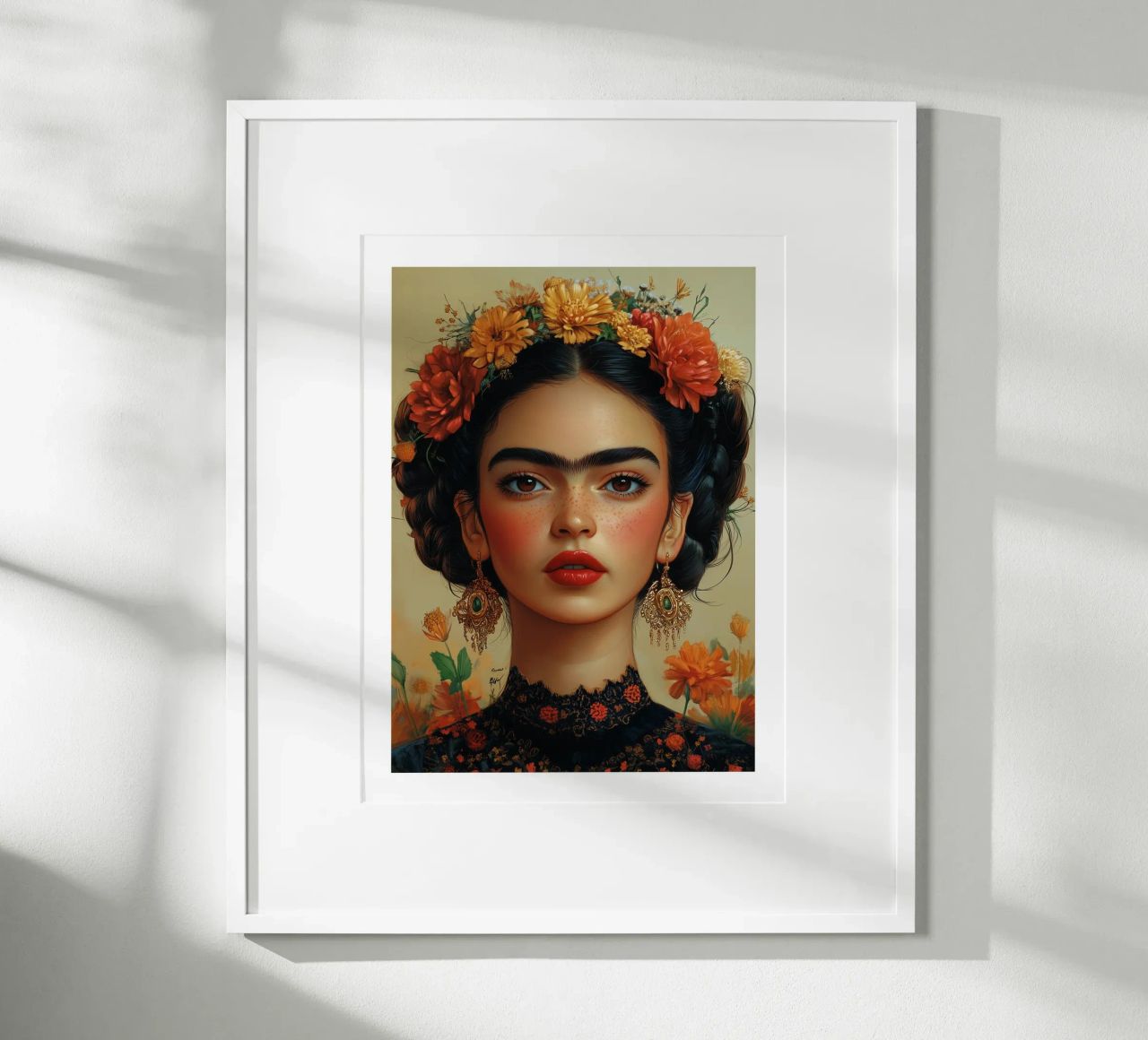 Frida, Königin der Blumen Poster von Glitch & Glam