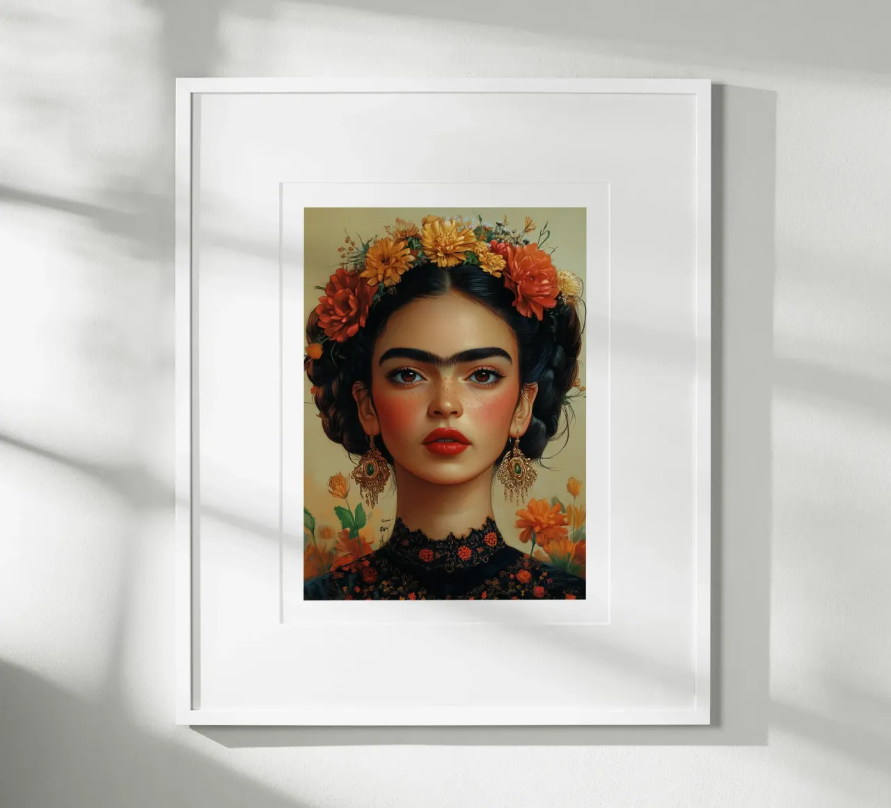 Frida, queen of flowers hahnemühle by Glitch & Glam