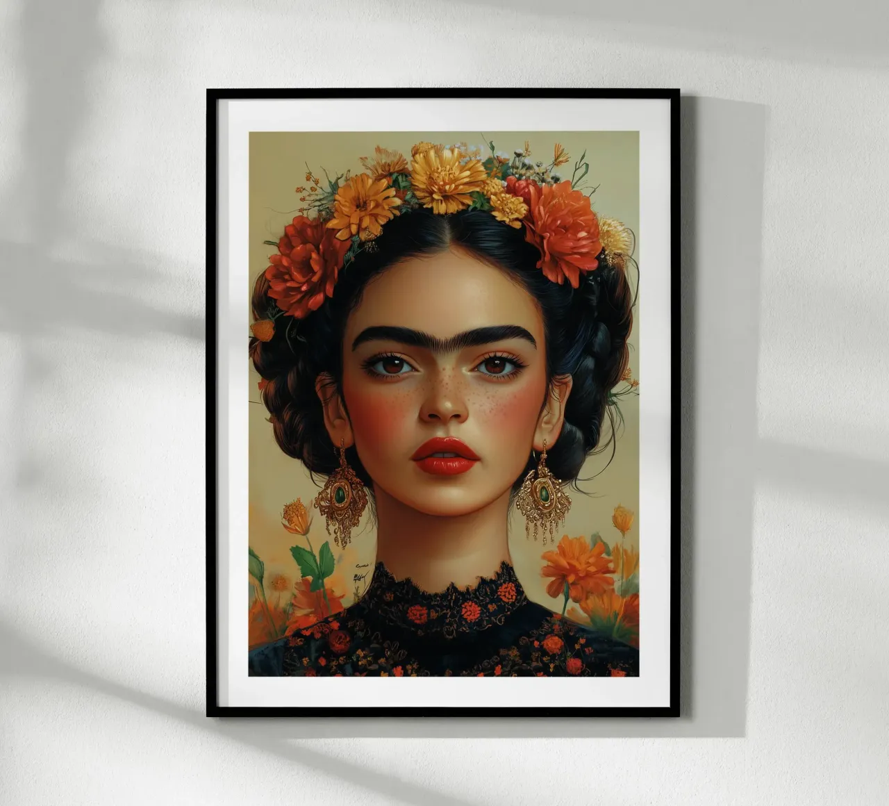 Frida, queen of flowers hahnemühle by Glitch & Glam