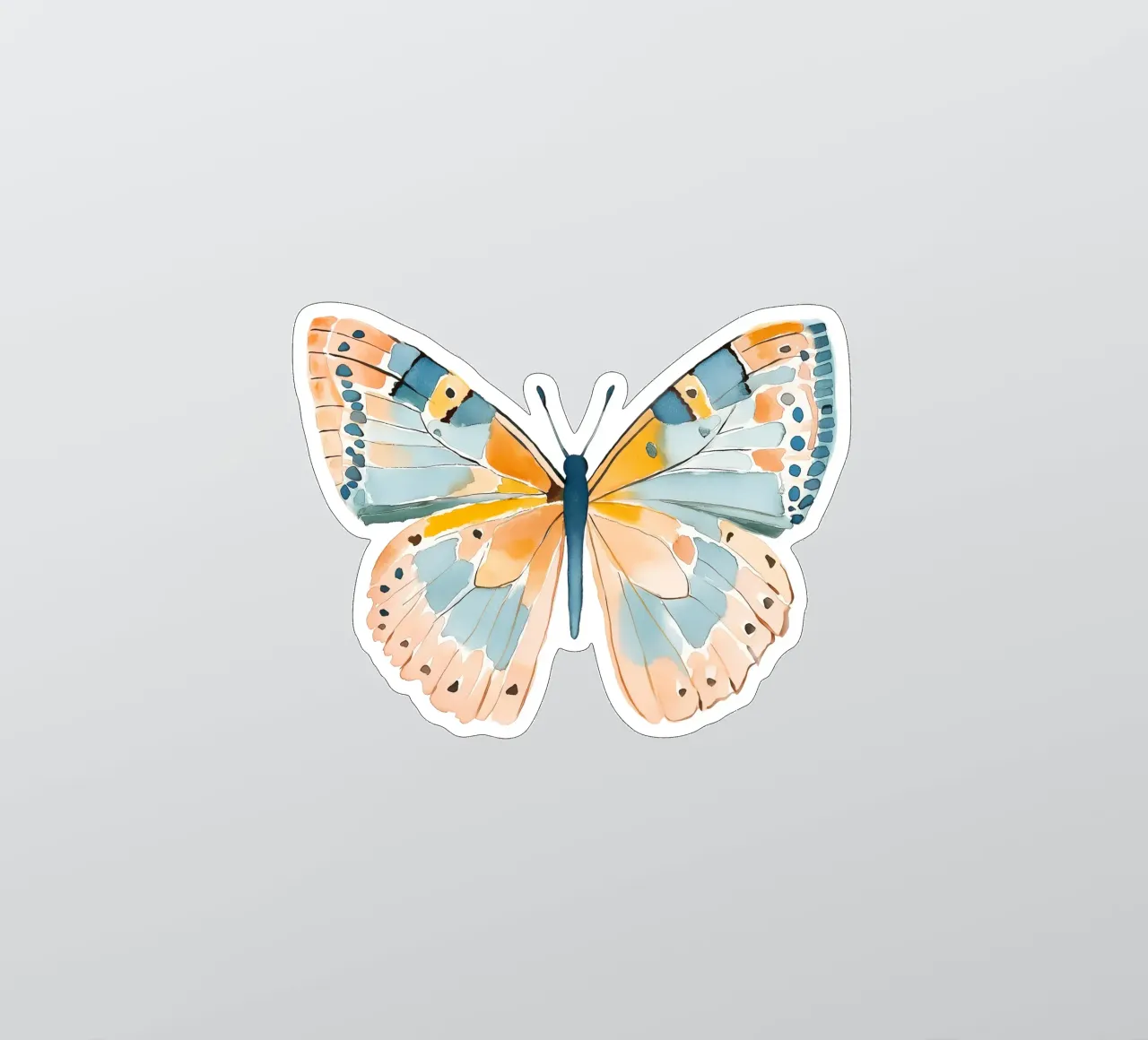 Blue Butterfly Vintage Botanical Boho Feminine Spiritual Art sticker by Gentle Echoes Art