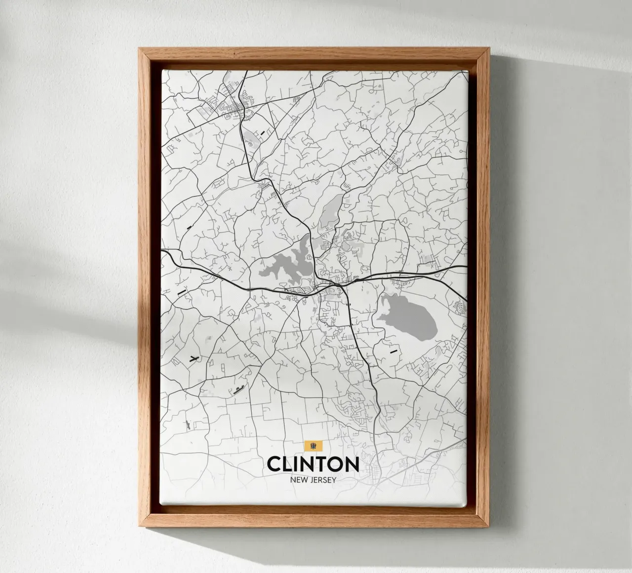 Clinton NJ canvas met Baklijst van Jacob W MICKELSON