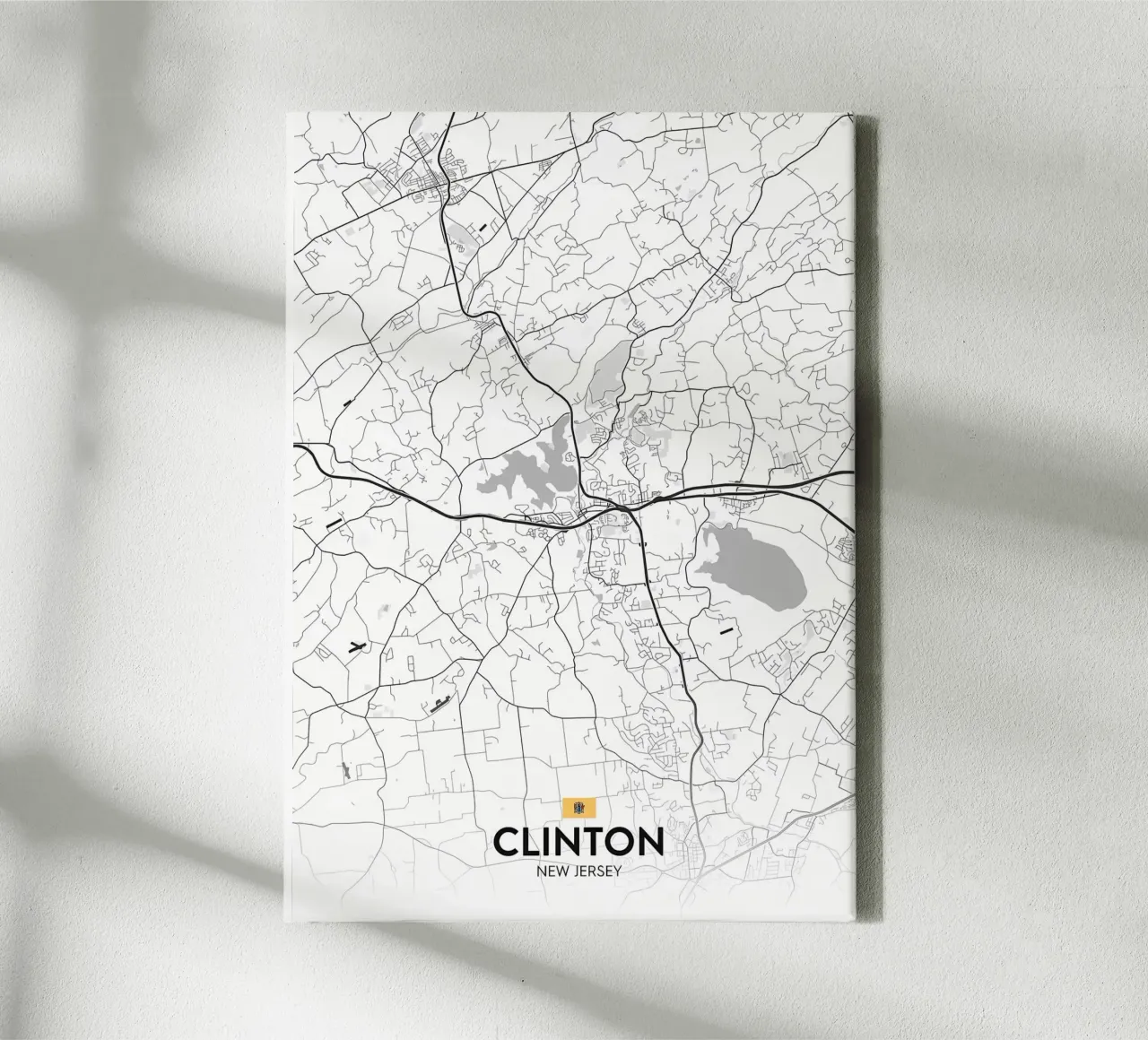 Clinton NJ canvas met Baklijst van Jacob W MICKELSON