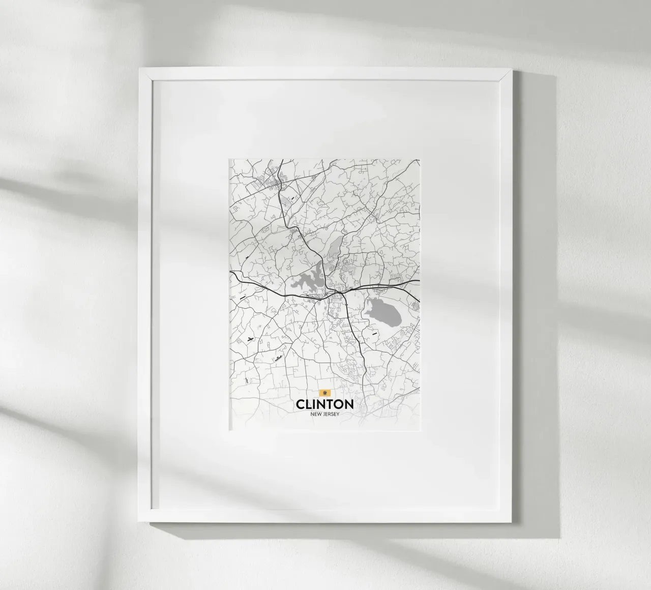 Clinton NJ poster avec cadre en aluminium de Jacob W MICKELSON