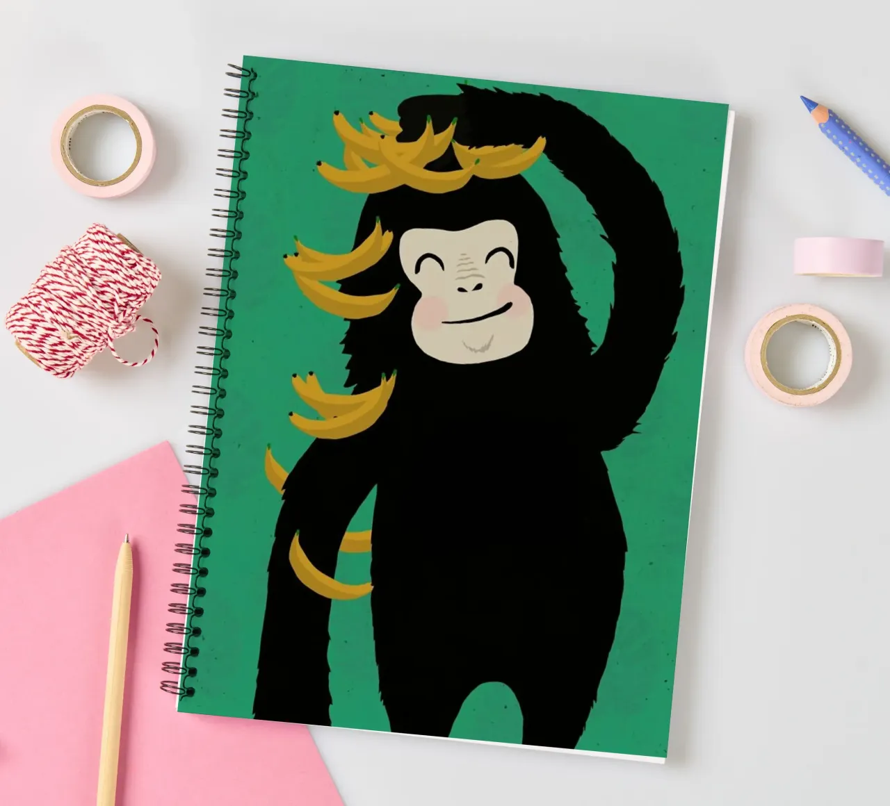 Gorilla Green carnet à spirale de treechild