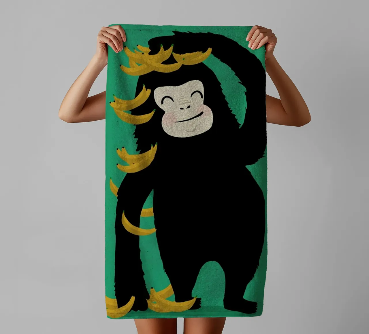 Gorilla Green asciugamano da bagno da treechild