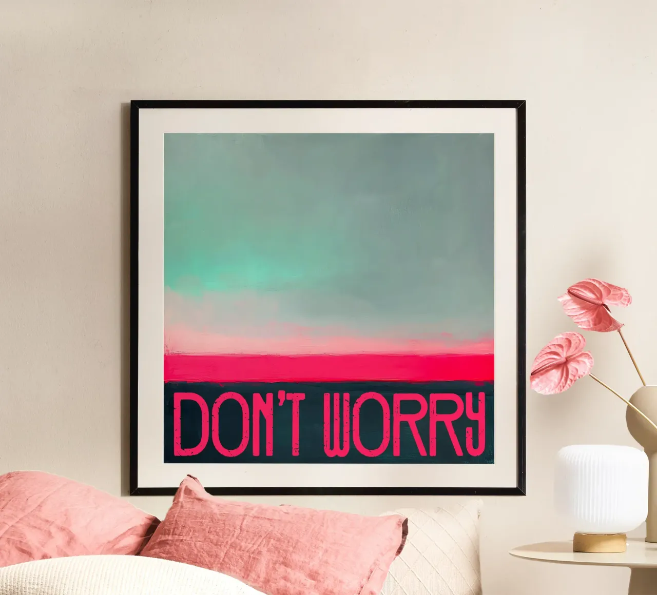 Non preoccupatevi poster con telaio in plastica da Little Things