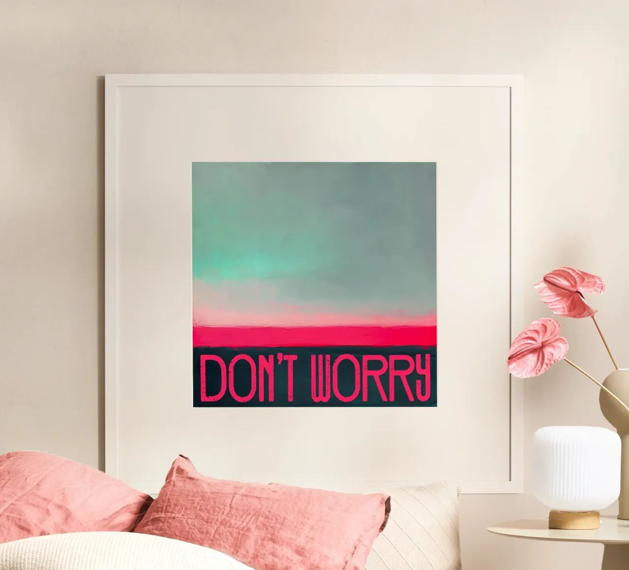 Non preoccupatevi poster con telaio in plastica da Little Things