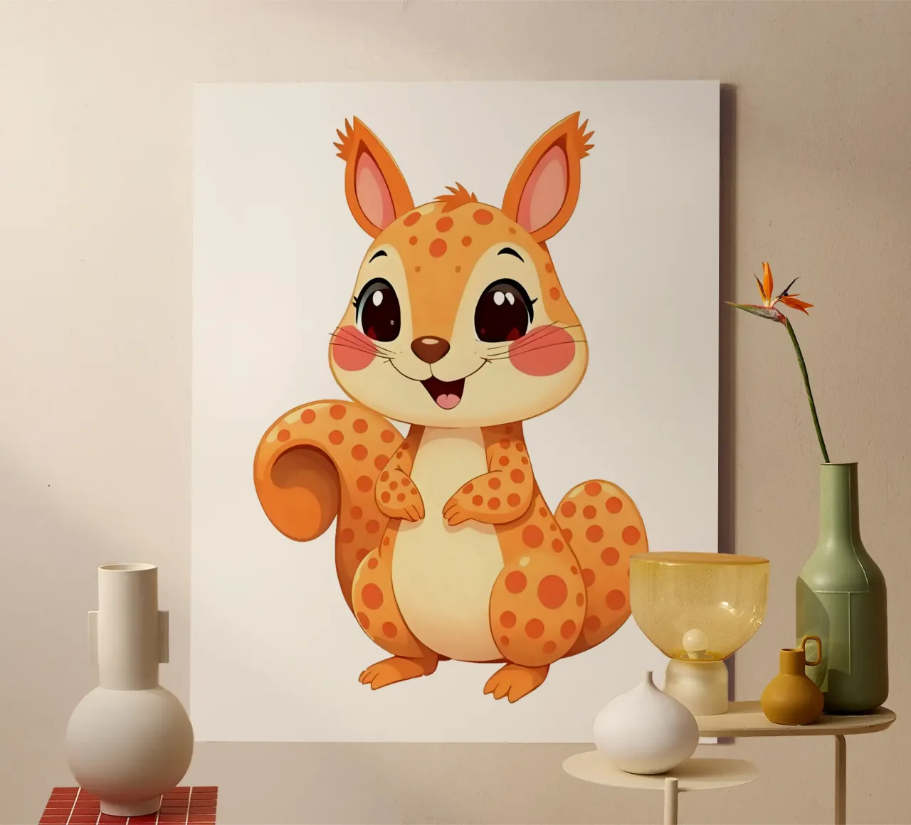 Squirrel_1 canvas with Floater frame by Tierisch bunt by LK