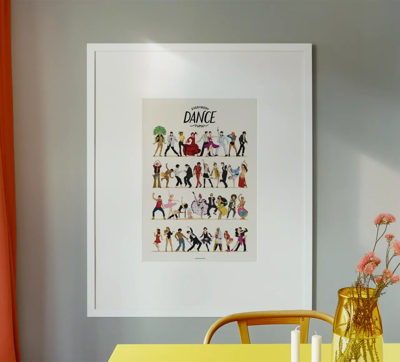 Everybody Dance Now poster avec cadre en aluminium de Nour Tohme
