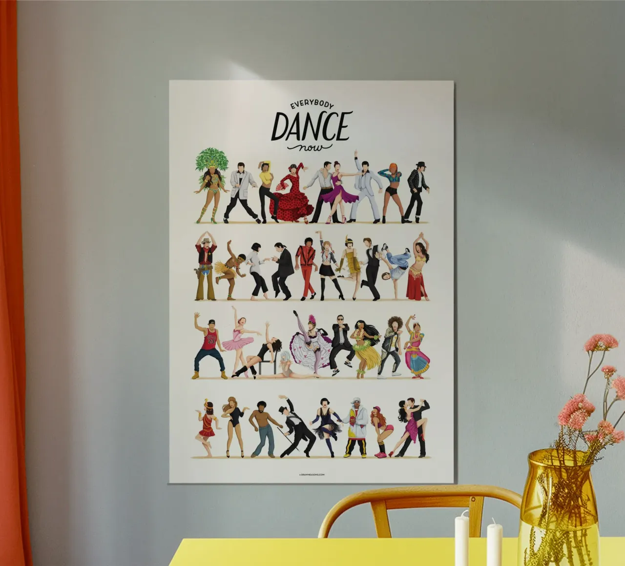 Everybody Dance Now poster avec cadre en aluminium de Nour Tohme