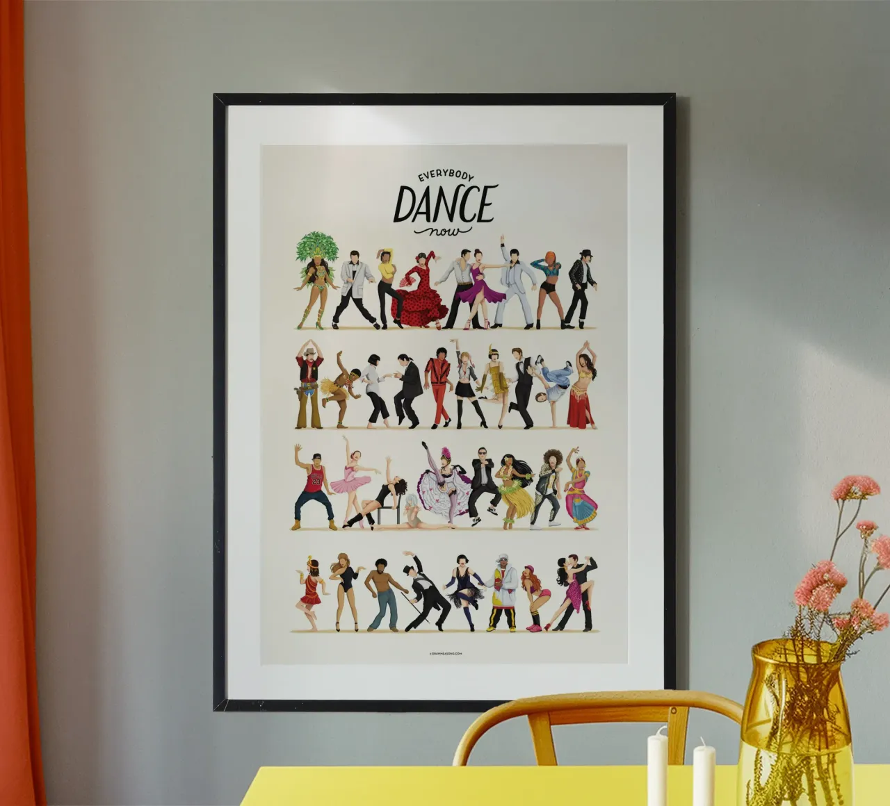 Everybody Dance Now poster avec cadre en aluminium de Nour Tohme