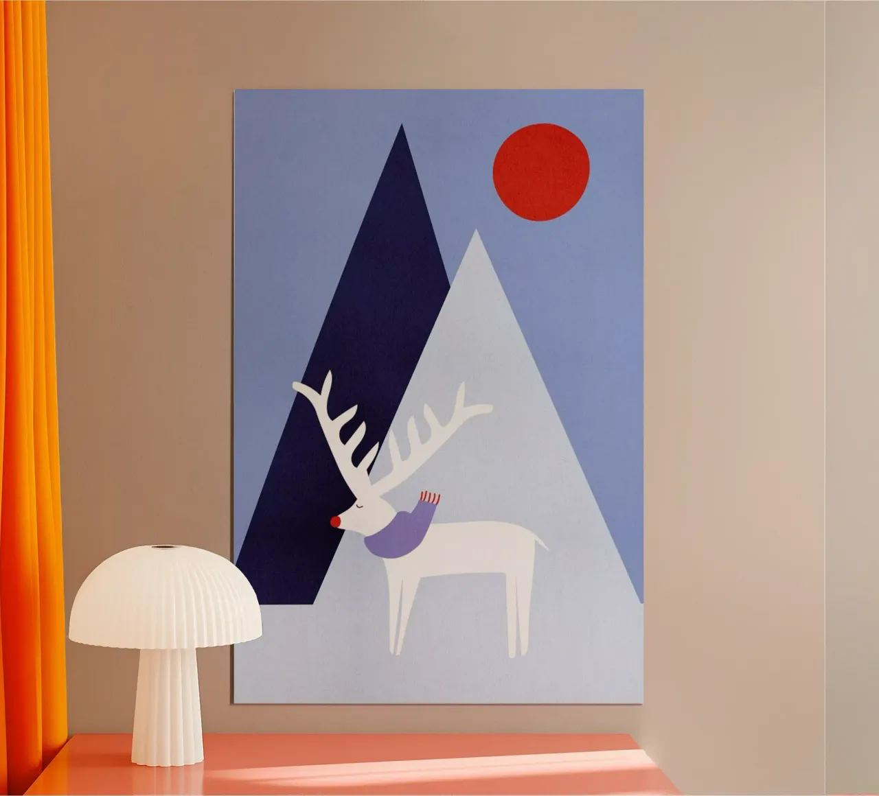 Rudolph poster con telaio in plastica da Little Flourishes