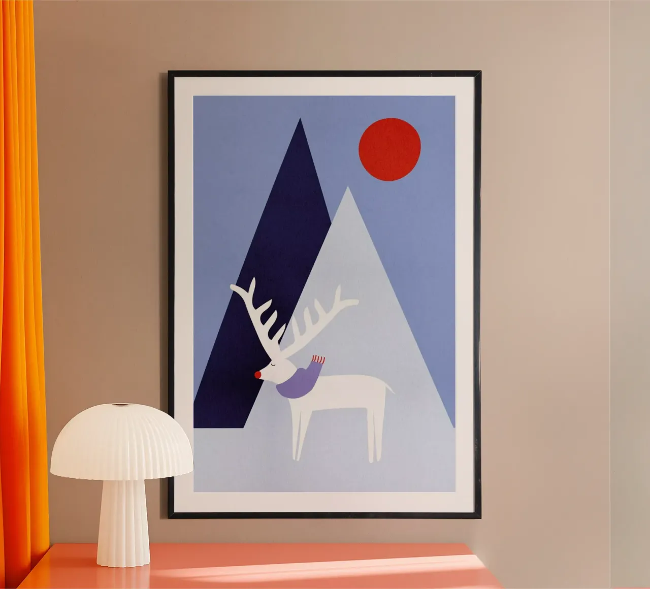 Rudolph poster con telaio in plastica da Little Flourishes