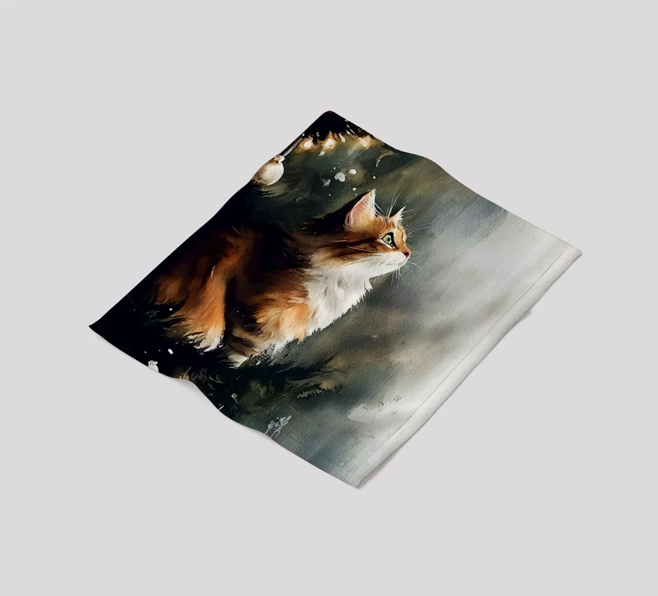 I gatti amano l'albero di Natale 9 coperta in pile da Justyna Jaszke JBJart