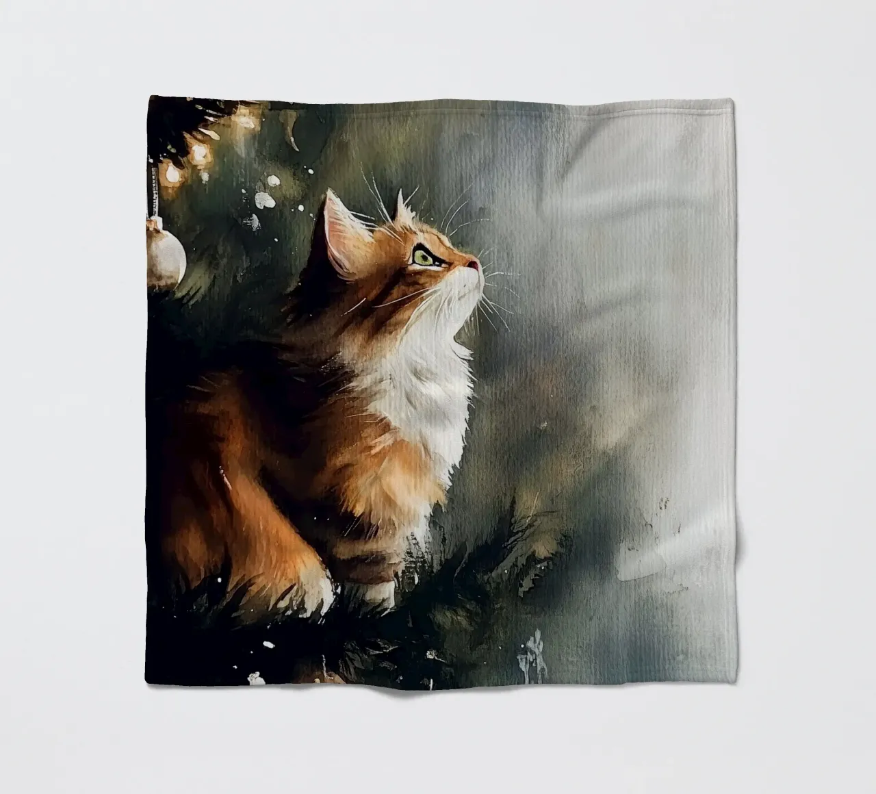 I gatti amano l'albero di Natale 9 coperta in pile da Justyna Jaszke JBJart