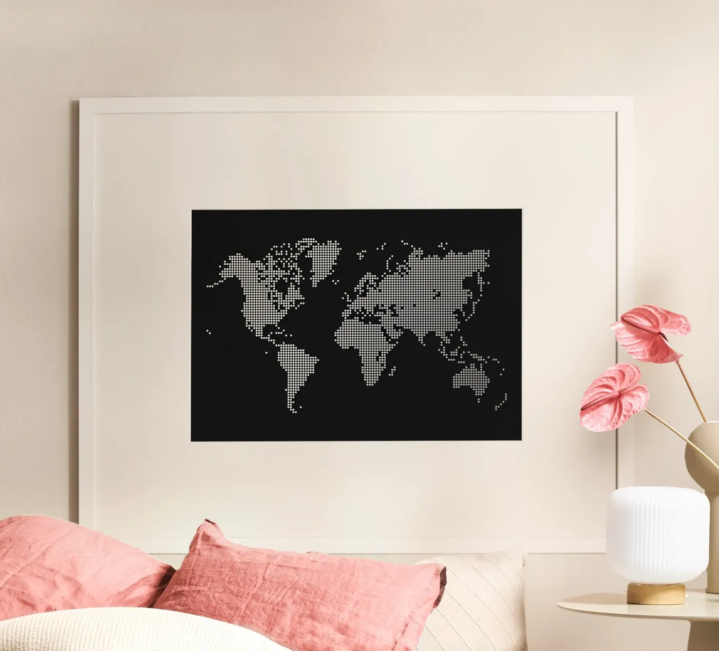 World Map White poster by Jacob W MICKELSON