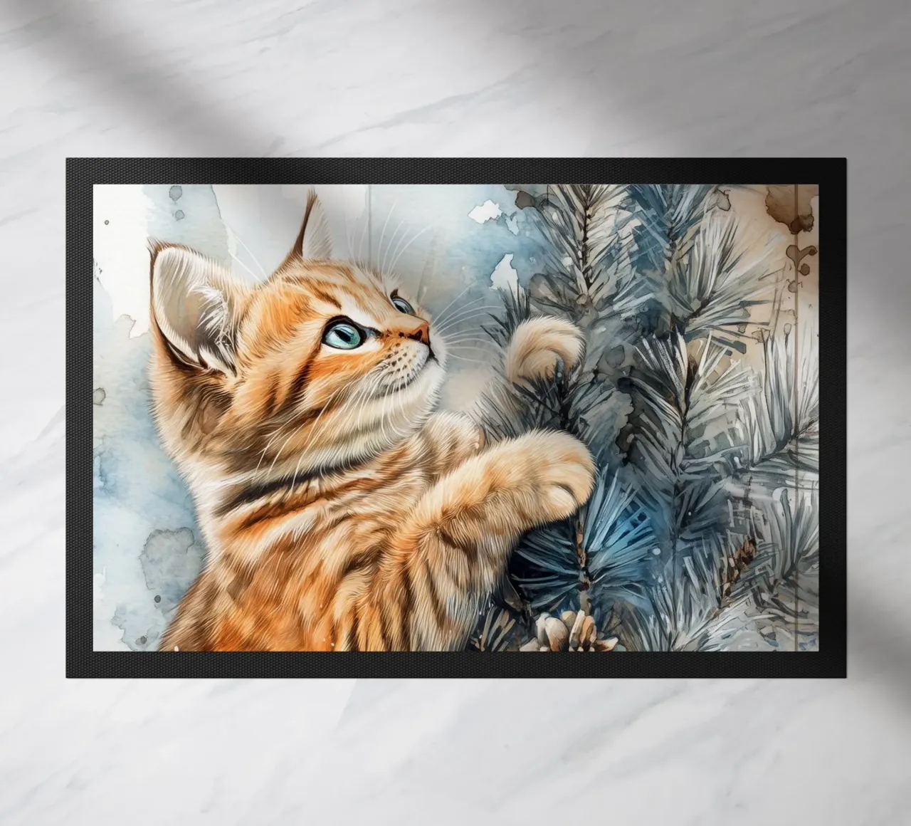 I gatti amano l'albero di Natale 10 zerbino da Justyna Jaszke JBJart