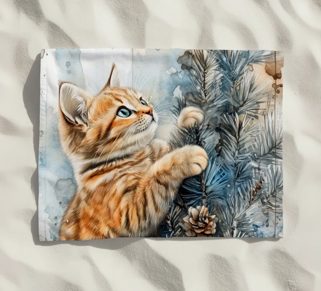 I gatti amano l'albero di Natale 10 telo mare da Justyna Jaszke JBJart