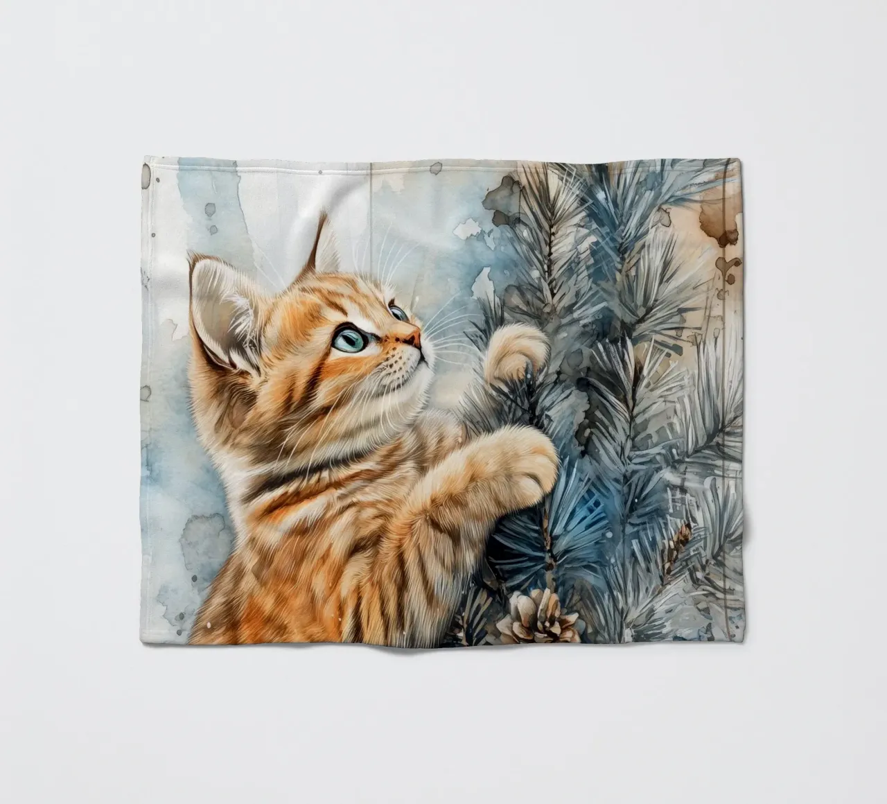 I gatti amano l'albero di Natale 10 coperta in pile da Justyna Jaszke JBJart