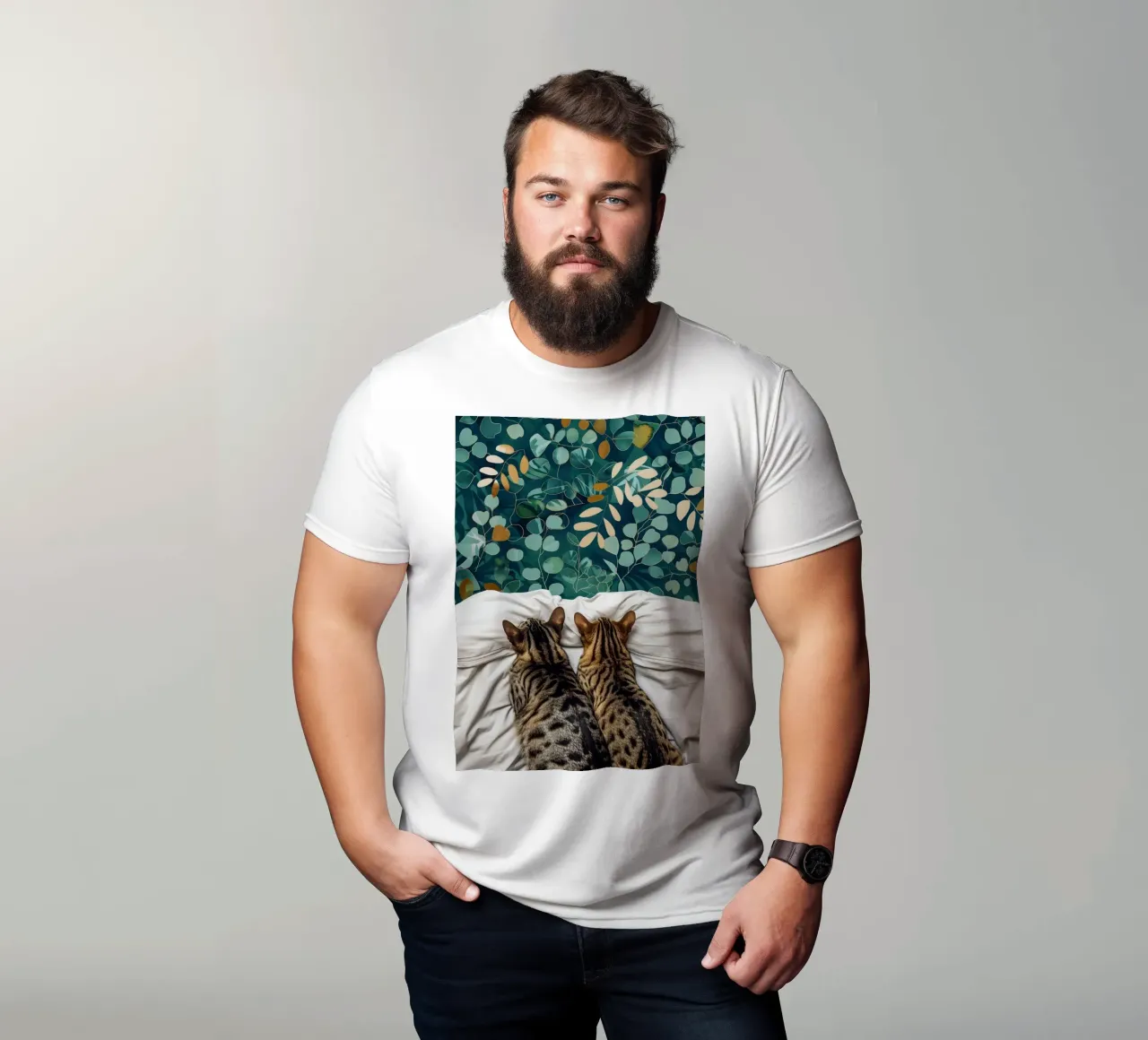 Due gatti t-shirt da Justyna Jaszke JBJart