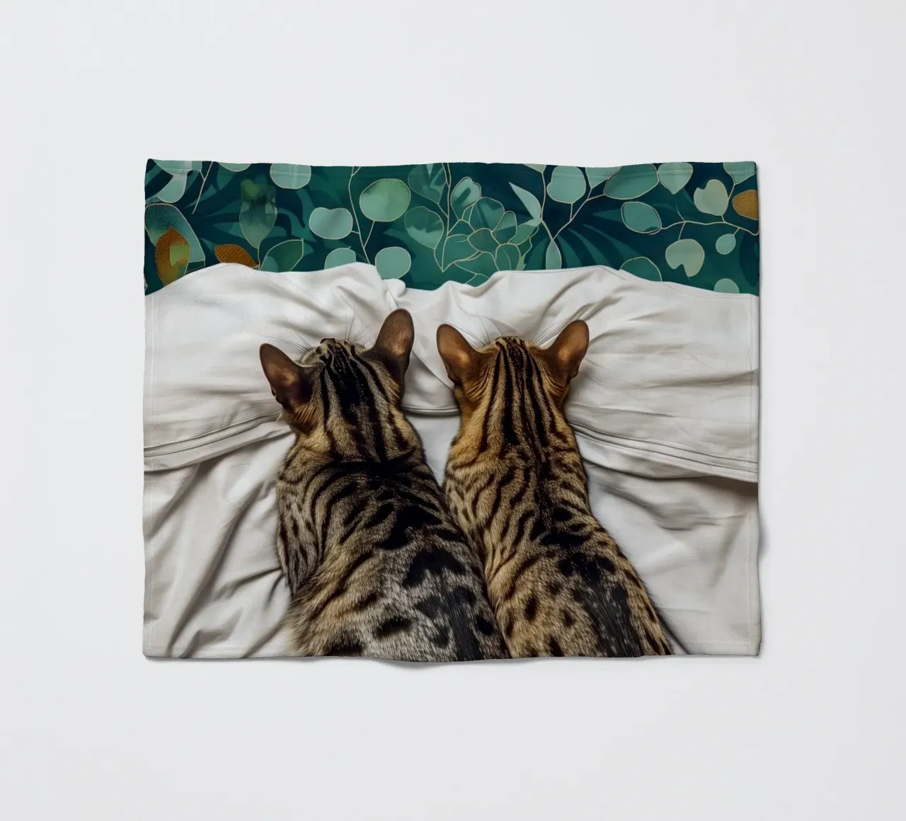 Due gatti coperta in pile da Justyna Jaszke JBJart