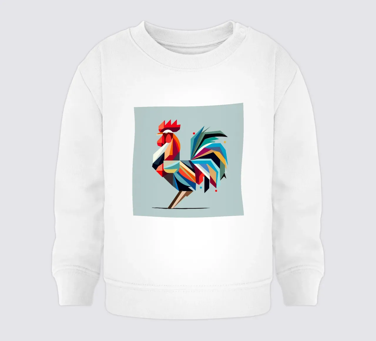 Gallo geometrico colorato in stile poligono felpa neonato da namosh